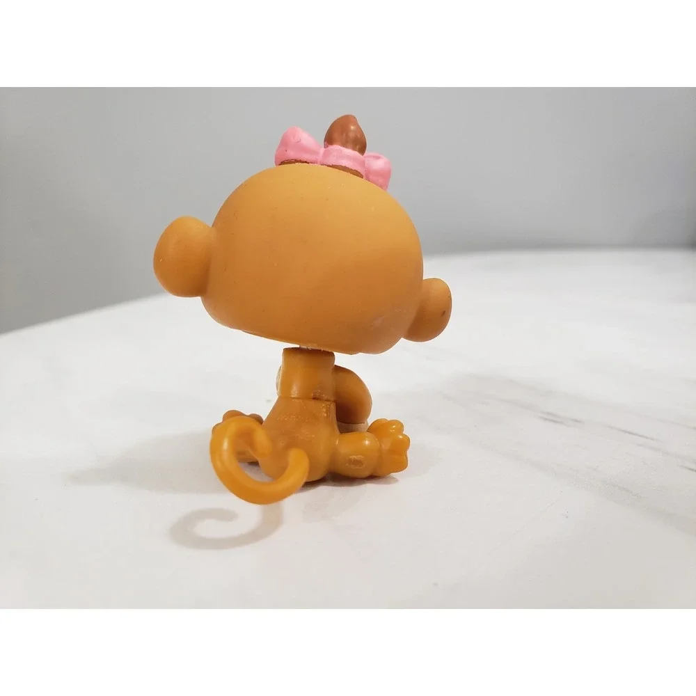 LITTLEST PET‎ SHOP MONKEY #811 RARE PINK BOW BABY